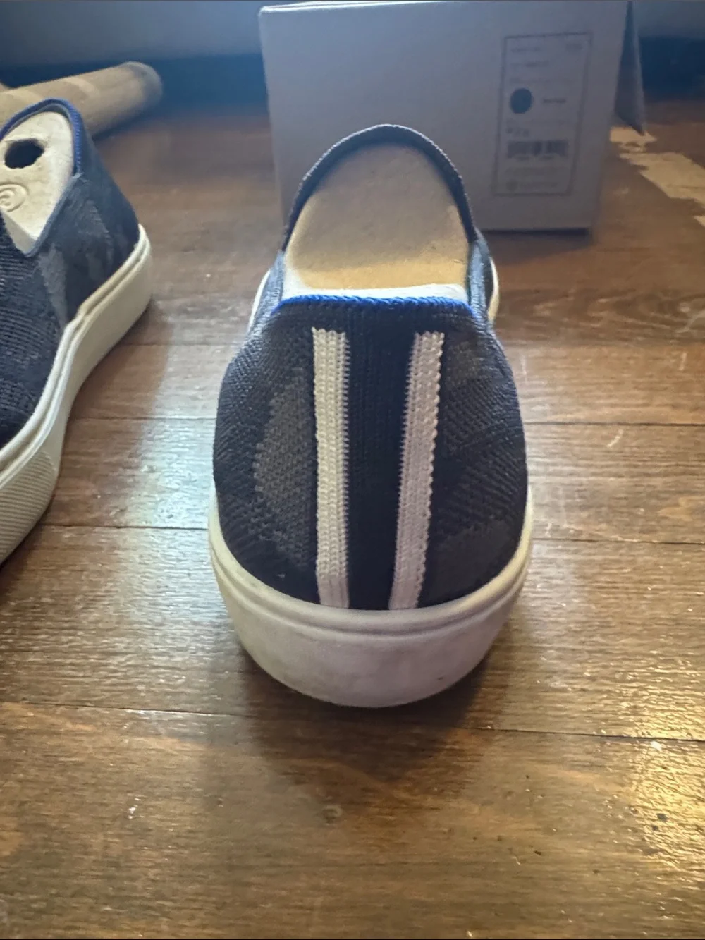 Women’s Rothy’s Slip-On Knit Casual Shoes - Black and Grey Camouflage